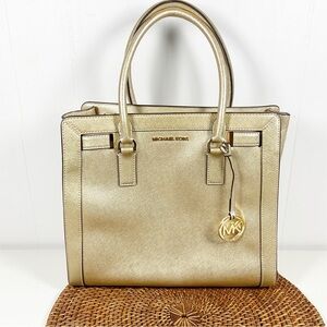 Michael Kors Gold Shimmer Women's Bag Satchel Large Purse
